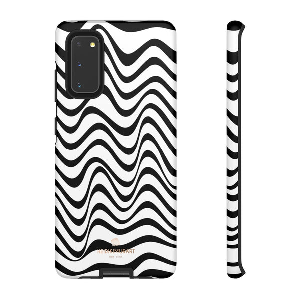 Wavy Black White Tough Cases, Designer Phone Case-Made in USA-Phone Case-Printify-Samsung Galaxy S20-Matte-Heidi Kimura Art LLC