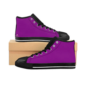 Imperial Purple Queen Solid Color Women's High Top Sneakers Running Shoes-Women's High Top Sneakers-US 9-Heidi Kimura Art LLC Purple Women's Running Shoes, Imperial Purple Queen Solid Color Women's High Top Sneakers Running Shoes (US Size: 6-12)