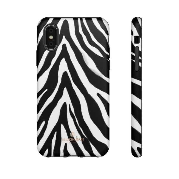 Zebra Stripe Phone Case, Animal Print Tough Designer Phone Case -Made in USA-Phone Case-Printify-iPhone X-Matte-Heidi Kimura Art LLC