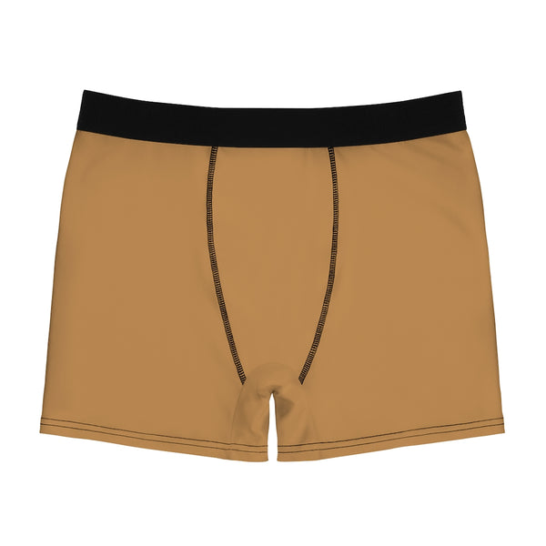 Brown Men's Boxer Briefs, Modern Solid Color Minimalist Basic Sexy Underwear For Men-All Over Prints-Printify-Heidi Kimura Art LLC