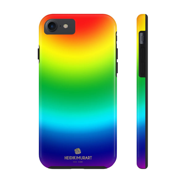 Rainbow Gay Pride iPhone Case, Ombre Desisgner Case Mate Tough Phone Cases-Phone Case-Printify-iPhone 7, iPhone 8 Tough-Heidi Kimura Art LLC
