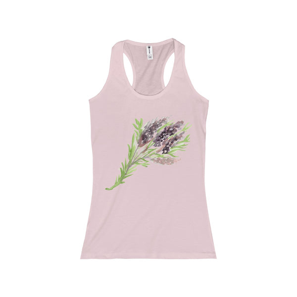 Bright Lavender Floral Women's Racerback Tank - Designed and Made in the USA.-Tank Top-Soft Pink-S-Heidi Kimura Art LLC