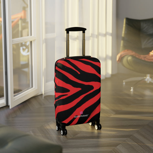 Red Zebra Print Luggage Cover