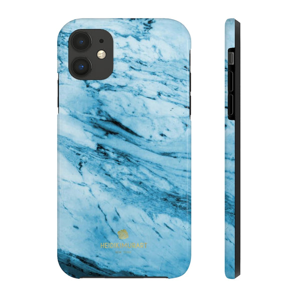 Blue Marble Print Phone Case, Designer Case Mate Tough Phone Cases-Made in USA - Heidikimurart Limited 