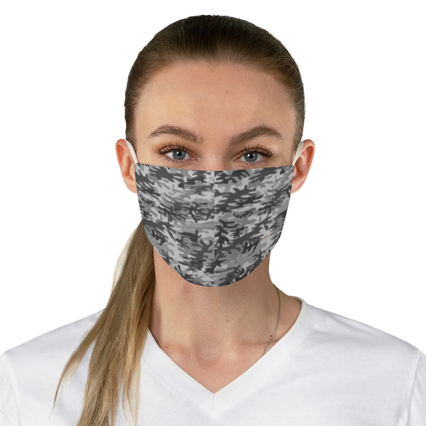 Light Camo Print Face Mask, Adult Camoflrage Print Modern Fabric Face Mask-Made in USA-Accessories-Printify-One size-Heidi Kimura Art LLC Light Grey Camouflage Face Mask, Adult Camo Army Military Style Print Face Mask, Fashion Face Mask For Men/ Women, Designer Premium Quality Modern Polyester Fashion 7.25" x 4.63" Fabric Non-Medical Reusable Washable Chic One-Size Face Mask With 2 Layers For Adults With Elastic Loops-Made in USA