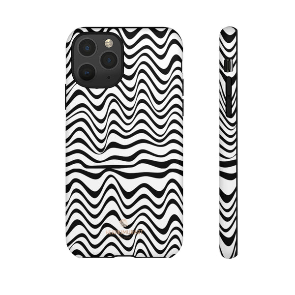 Wavy Black White Tough Cases-Phone Case-Printify-iPhone 11 Pro-Matte-Heidi Kimura Art LLC