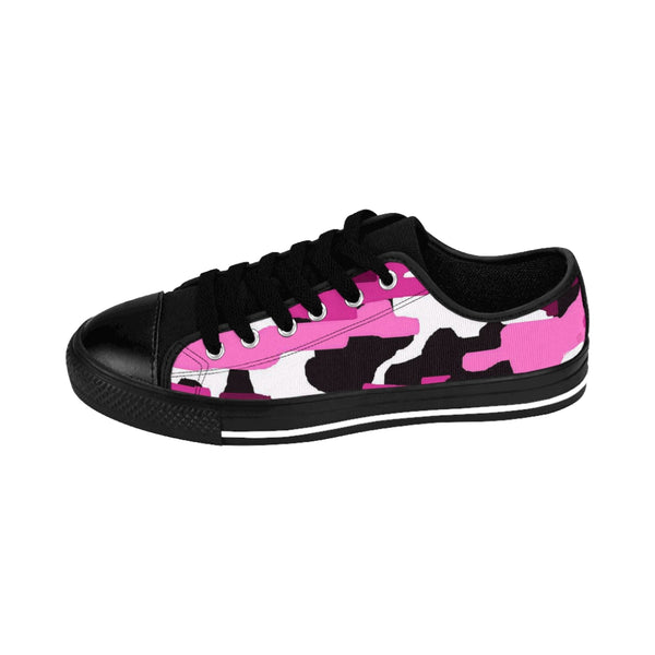 Purple Camo Print Women's Sneakers, Purple and Pink Army Military Camouflage Printed Designer Best Fashion Low Top Canvas Lightweight Premium Quality Women's Sneakers (US Size: 6-12)