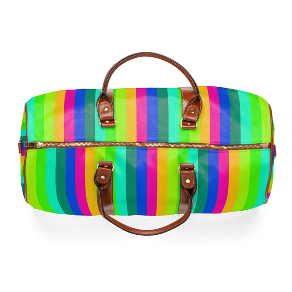 Rainbow Stripes Waterproof Travel Bag