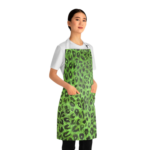 Green Leopard Print Apron