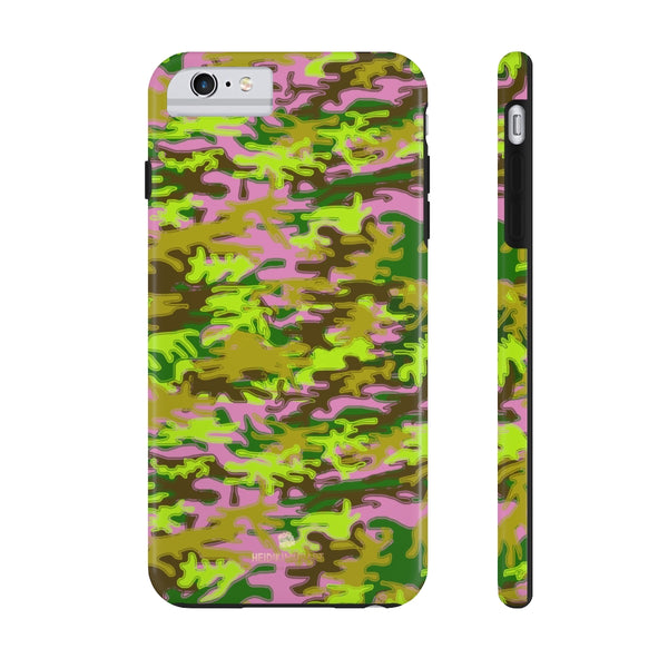 Pink Green Camo iPhone Case, Case Mate Tough Samsung Galaxy Phone Cases-Phone Case-Printify-iPhone 6/6s Plus Tough-Heidi Kimura Art LLC