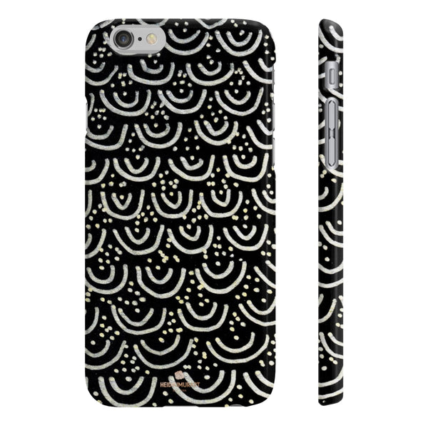 Black Mermaid Scale Print Slim iPhone/ Samsung Galaxy Phone Case, Made in UK-Phone Case-iPhone 6/6S Slim-Matte-Heidi Kimura Art LLC