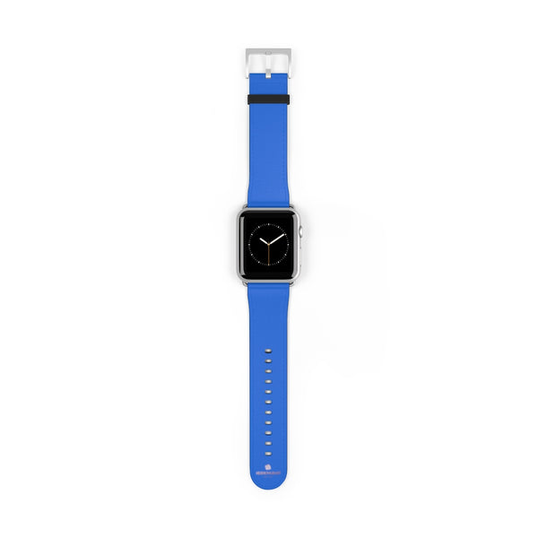 Blue Solid Color 38mm/42mm Watch Band Strap For Apple Watches- Made in USA-Watch Band-42 mm-Silver Matte-Heidi Kimura Art LLC
