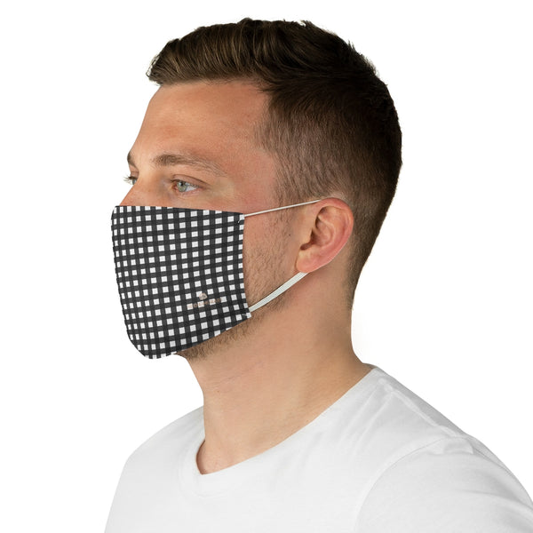 Buffalo Black Plaid Face Mask, Adult Modern Fabric Face Mask-Made in USA-Accessories-Printify-One size-Heidi Kimura Art LLC