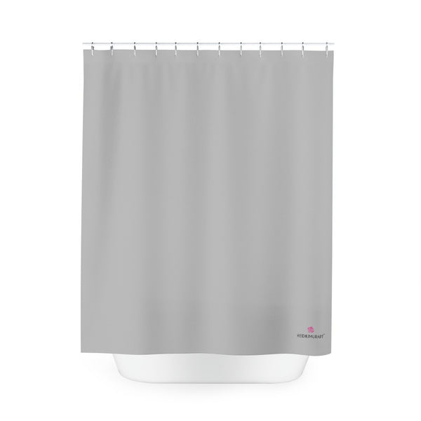 Ash Grey Polyester Shower Curtain, Modern Minimalist Solid Color Print 71" × 74" Modern Kids or Adults Colorful Best Premium Quality American Style One-Sided Luxury Durable Stylish Unique Interior Bathroom Shower Curtains - Printed in USA