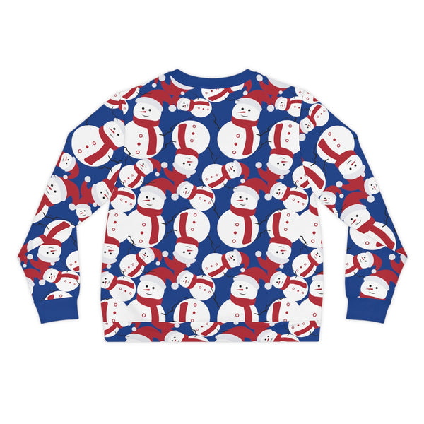 Blue Christmas Snowman Lightweight Sweatshirt