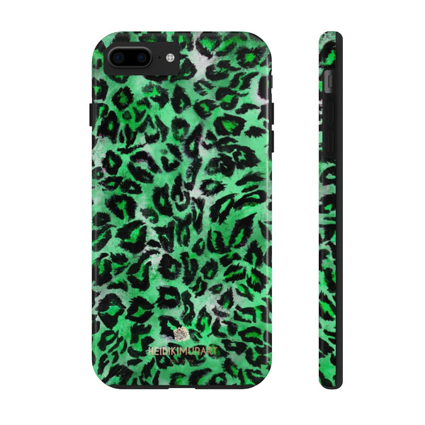 Green Leopard Print Phone Case, Animal Print Case Mate Tough Phone Cases-Made in USA - Heidikimurart Limited 