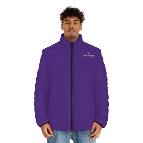 Dark Purple Color Men's Jacket, Best Men's Puffer Jacket