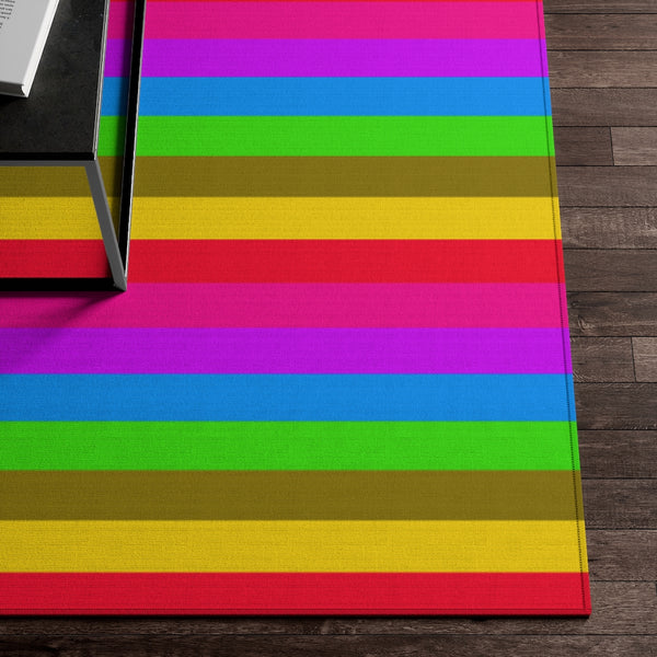 Rainbow Striped Print Dornier Rug