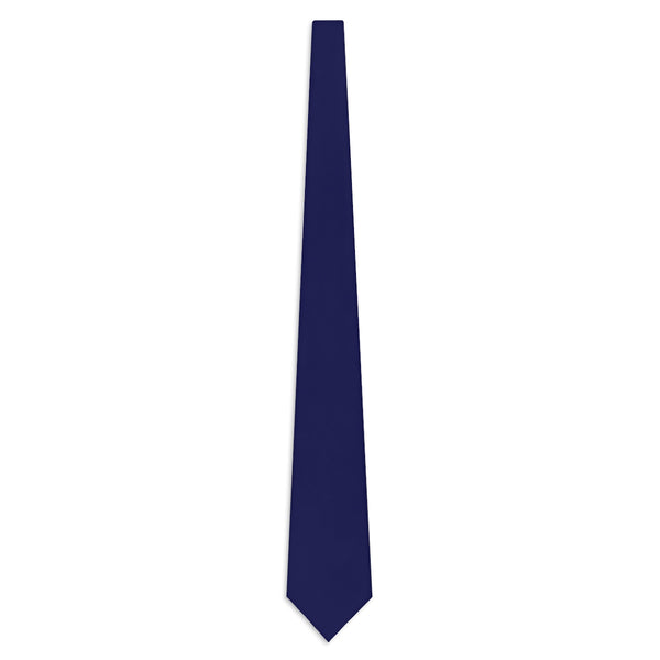 Navy Blue Solid Color Printed Necktie- Made in USA-Accessories-One Size-Heidi Kimura Art LLC