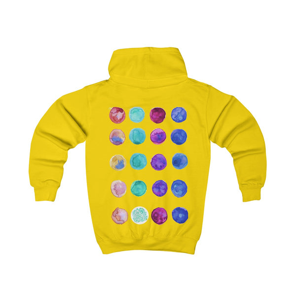 Designer Blue Colorful Cute Polka Dots Kids Hoodie - Made in United Kingdom-Kids clothes-Heidi Kimura Art LLC