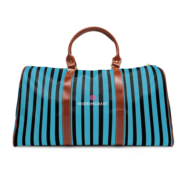 Blue Stripes Waterproof Travel Bag