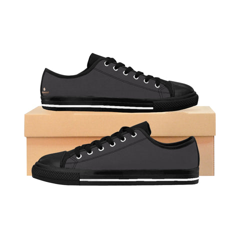 Slate Grey Solid Color Designer Low Top Women's Sneakers Running Shoes (US Size: 6-12)-Women's Low Top Sneakers-US 10-Heidi Kimura Art LLC