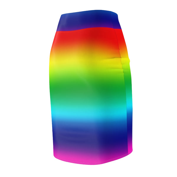 Bright Rainbow Women's Pencil Skirt - Heidikimurart Limited 