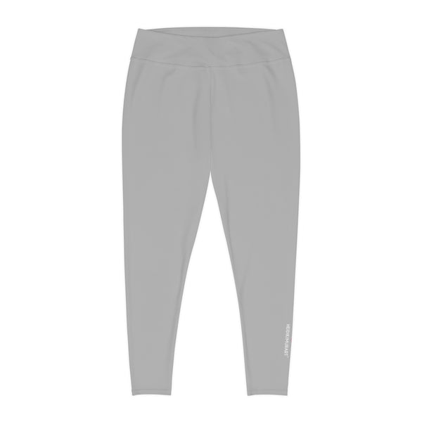 Light Grey Color Women's Tights, Best Designer Women's Plus Size Leggings