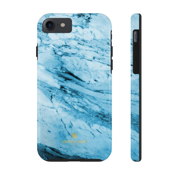 Blue Marble Print Phone Case, Designer Case Mate Tough Phone Cases-Made in USA - Heidikimurart Limited 