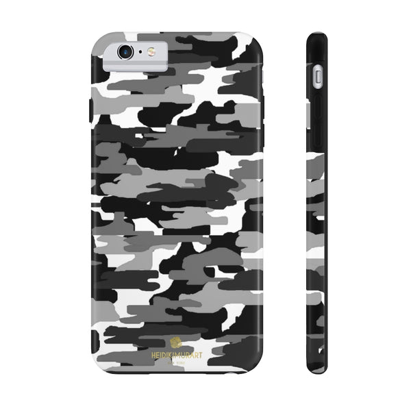Grey Camo Print iPhone Case, Case Mate Tough Samsung Galaxy Phone Cases-Phone Case-Printify-iPhone 6/6s Plus Tough-Heidi Kimura Art LLC