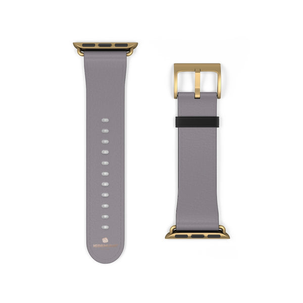 Gray Solid Color 38mm/42mm Watch Band Strap For Apple Watches- Made in USA-Watch Band-38 mm-Gold Matte-Heidi Kimura Art LLC