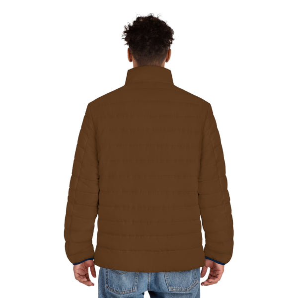 Earth Brown Color Men's Jacket, Best Men's Puffer Jacket