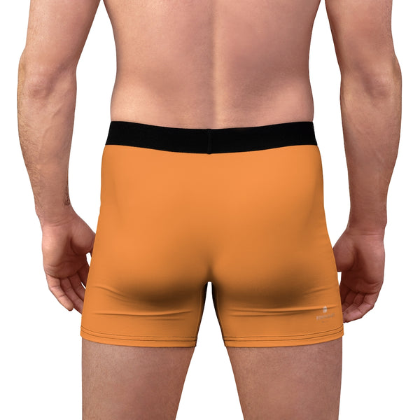 Orange Men's Boxer Briefs, Modern Solid Color Minimalist Basic Sexy Underwear For Men-All Over Prints-Printify-Heidi Kimura Art LLC