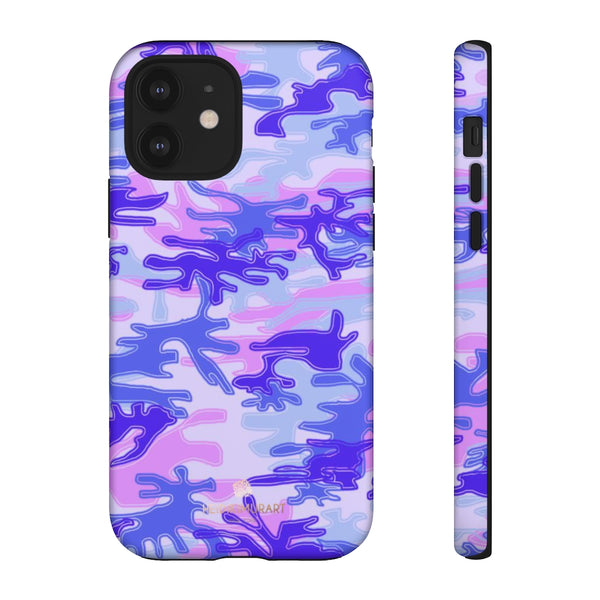 Pastel Purple Camouflage Phone Case, Army Military Print Tough Designer Phone Case -Made in USA-Phone Case-Printify-iPhone 12-Matte-Heidi Kimura Art LLC