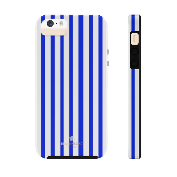 Blue Striped iPhone Case, Designer Case Mate Tough Samsung Galaxy Phone Cases-Phone Case-Printify-iPhone 5/5s/5se Tough-Heidi Kimura Art LLC