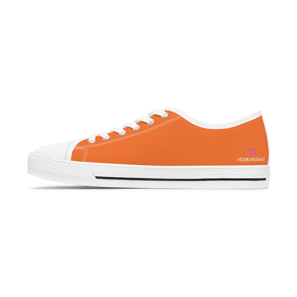 Bright Orange Best Ladies' Sneakers, Solid Color Women's Low Top Sneakers (US Size: 5.5-12)