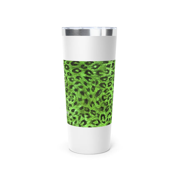 Green Leopard Print Tumbler, Copper Vacuum Insulated Tumbler, 22oz