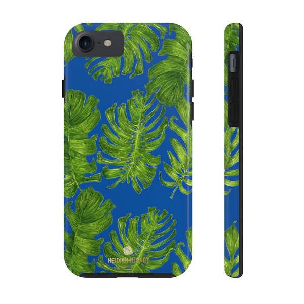 Blue Green Tropical Leaf iPhone Case, Case Mate Tough Samsung Galaxy Phone Cases-Phone Case-Printify-iPhone 7, iPhone 8 Tough-Heidi Kimura Art LLC