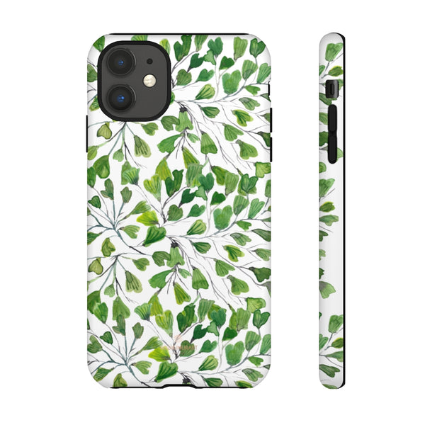Green Maidenhair Fern Tough Cases, Leaf Print Phone Case-Phone Case-Printify-iPhone 11-Matte-Heidi Kimura Art LLC