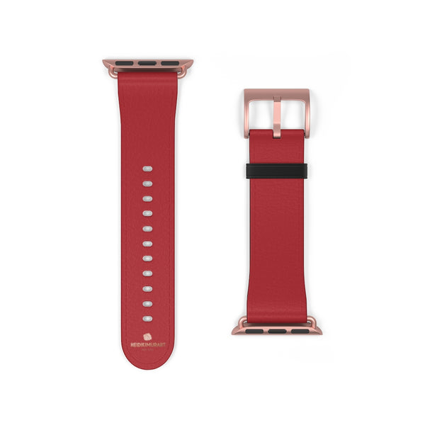 Burgundy Red Solid Color 38mm/42mm Watch Band For Apple Watches- Made in USA-Watch Band-38 mm-Rose Gold Matte-Heidi Kimura Art LLC