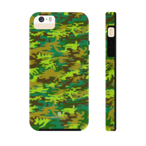 Bright Green Camo iPhone Case, Case Mate Tough Samsung Galaxy Phone Cases-Phone Case-Printify-iPhone 5/5s/5se Tough-Heidi Kimura Art LLC