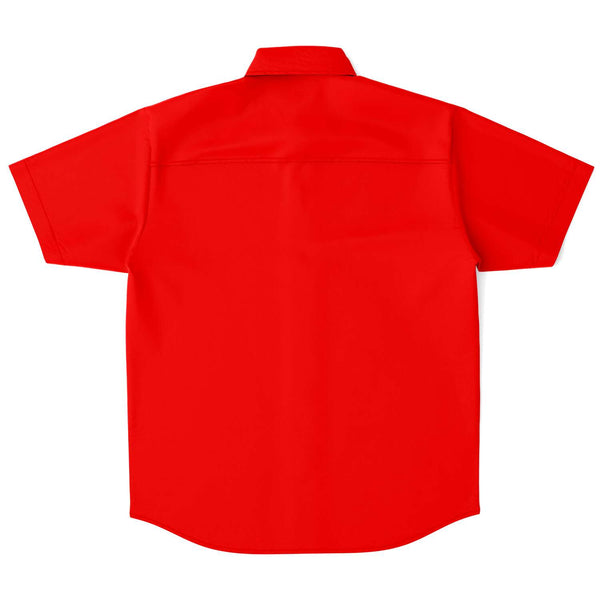 Red Men's Button Down Shirt-Short Sleeve Button Down Shirt - AOP-Subliminator-Heidi Kimura Art LLC