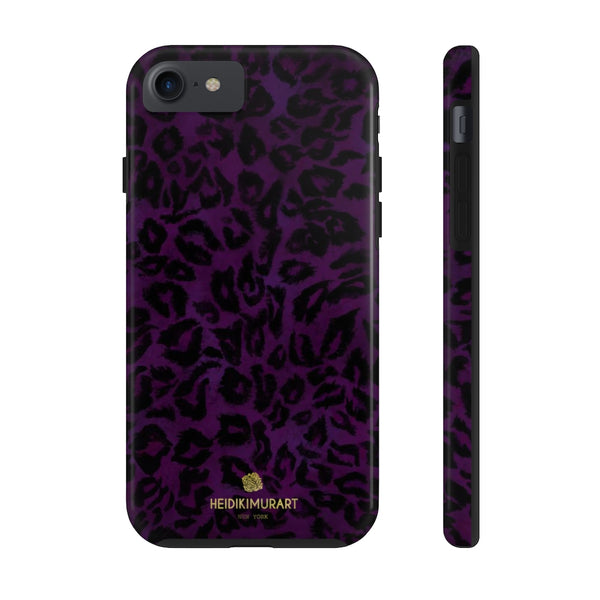 Purple Leopard Print Phone Case, Animal Print Case Mate Tough Phone Cases-Made in USA - Heidikimurart Limited 