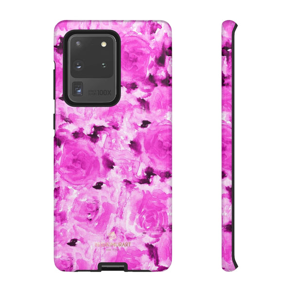Hot Pink Floral Print Phone Case, Abstract Print Tough Cases, Designer Phone Case-Made in USA-Phone Case-Printify-Samsung Galaxy S20 Ultra-Glossy-Heidi Kimura Art LLC