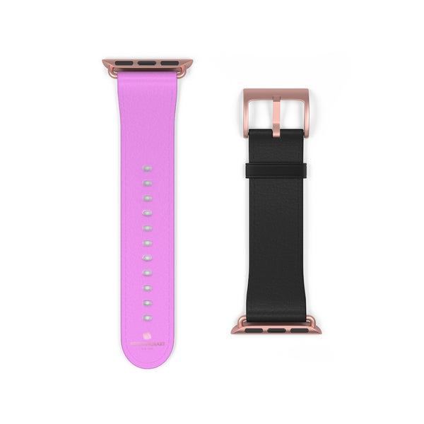 Pink Black Duo Solid Color Print 38mm/42mm Watch Band For Apple Watch- Made in USA-Watch Band-38 mm-Rose Gold Matte-Heidi Kimura Art LLC