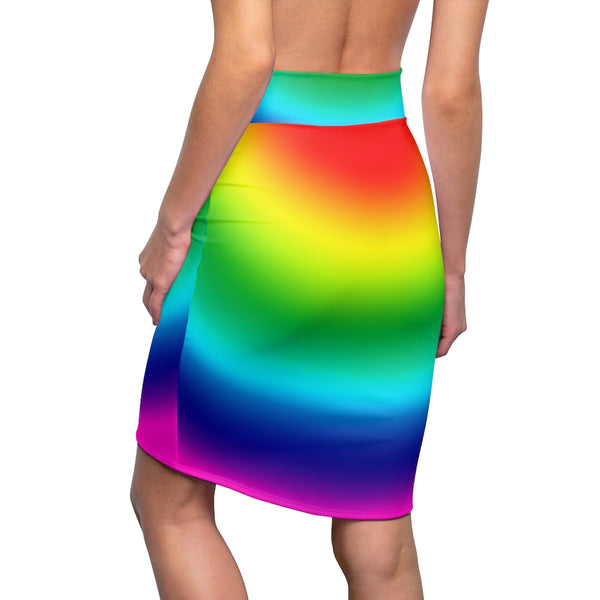 Colourful Rainbow Women's Pencil Skirt - Heidikimurart Limited 