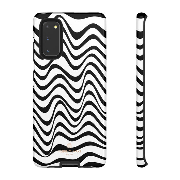 Wavy Black White Tough Cases, Designer Phone Case-Made in USA-Phone Case-Printify-Samsung Galaxy S20-Glossy-Heidi Kimura Art LLC