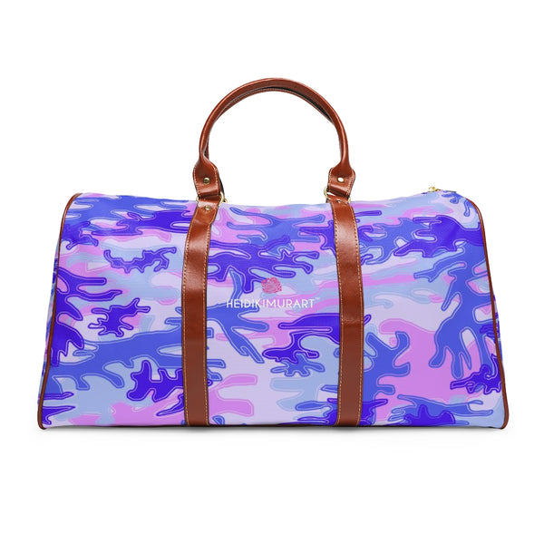 Purple Camo Waterproof Travel Bag