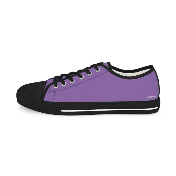 Light Purple Color Men's Sneakers, Best Solid Purple Color Men's Low Top Sneakers Running Canvas Shoes