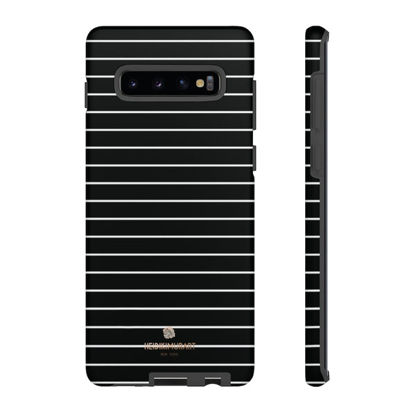 Black White Striped Tough Cases, Designer Phone Case-Made in USA-Phone Case-Printify-Samsung Galaxy S10 Plus-Matte-Heidi Kimura Art LLC